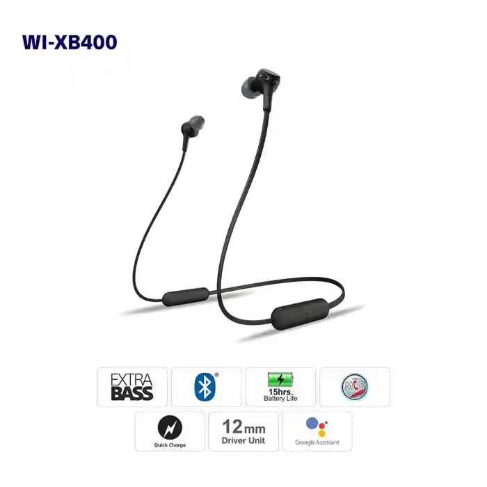 Sony WI-XB400 Wireless In-Ear Extra Bass Headset with mic